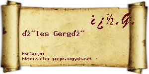 Éles Gergő névjegykártya
