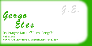 gergo eles business card